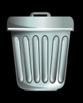 Trash Can Front View Stock Photo