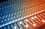 Audio Mixing Table Stock Photo