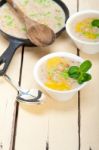 Hearty Middle Eastern Chickpea And Barley Soup Stock Photo