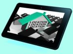 Location Location Location House Tablet Means Situated Perfectly Stock Photo