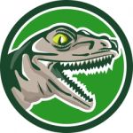 Raptor Head Side Circle Retro Stock Photo