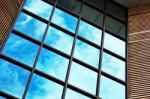 Glass Wall Of Office Building Stock Photo