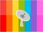 Satellite In Colorful Background Illustration Stock Photo