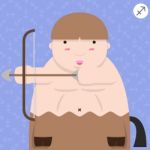 Cute Big Fat Sagittarius Zodiac Cartoon Stock Photo