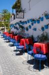 Mijas, Andalucia/spain - July 3 : Typical Street Cafe In Mijas Stock Photo