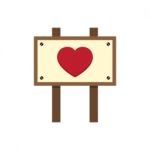  Love Heart Wooden Sign Board Stock Photo