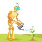 Gardening Robot Stock Photo