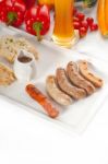 Selection Of All Main Type Of German Wurstel Saussages Stock Photo