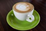 Cup Of Coffee On Table Stock Photo