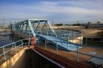 Big Tank Of Water Supply In Metropolitan Waterworks Industry Plant Site Stock Photo