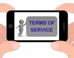 Terms Of Service Phone Shows Agreement And Contract For Use Stock Photo