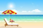 Paradise Beach.  Illustration Stock Photo