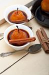 Poached Pears Delicious Home Made Recipe Stock Photo