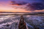 Cleveland Jetty At Sunset Stock Photo