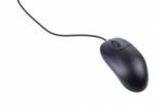 Black Computer Mouse With Cable  Stock Photo