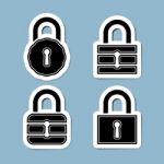 Lock Icon Set Stock Photo