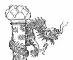 Chinese Style Dragon Statue Line Stock Photo