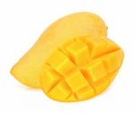 Yellow Mango Isolated On The White Background Stock Photo