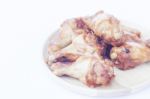 Grilled Chicken Wings Isolated On White Background Stock Photo