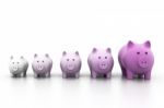 Piggy Bank In A Row Stock Photo