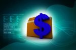 3d Rendering Dollar Symbol With Folder Stock Photo