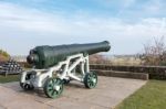 View Of A Cannon At The Castle In Rye East Sussex Stock Photo