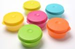 Colorful Plastic Containers Stock Photo