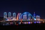 Expro Bridge At Night In Daejeon,korea Stock Photo