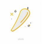 Thin Line Icons, Chilli Stock Photo