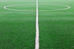 Artificial Grass Soccer Field Stock Photo