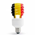 Flag Of Belgium On Bulb Stock Photo