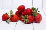 Tasty Strawberries On White Background Stock Photo