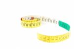 Measuring Tape On White Stock Photo