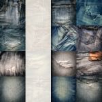 Collage Set Of Jeans Background With Blank For Text Stock Photo