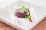 Chocolate Lava With Whiped Cream Stock Photo