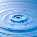 Water Drop Impact With Water Surface, Causing Rings On The Surface Stock Photo