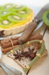 Kiwi  Pie Tart And Spices Stock Photo