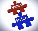 Value Price Puzzle Shows Worth And Cost Of Product Stock Photo