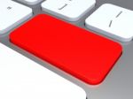 Blank Keyboard Key Shows Red Empty Copyspace Keypad Stock Photo