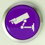 Camera Button Shows Cctv And Web Security Stock Photo