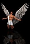 Male Angel Worshiping Stock Photo