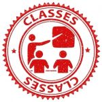 Classes Stamp Indicates Lessons Classrooms And Education Stock Photo