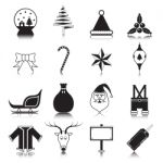 Christmas With Reflection Icon Set  Illustration Stock Photo