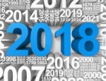 Twenty Eighteen Means New Year 2018 3d Rendering Stock Photo