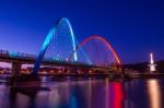 Expro Bridge At Night In Daejeon,korea Stock Photo