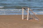 Goal On The Beach Stock Photo