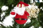 Closeup Of Christmas-tree Decorations Stock Photo