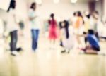 Blurred Children Are In Dancing Class Stock Photo