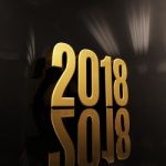 Happy New Year 2018 Text Design 3d Illustration Stock Photo