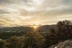 Sunset In Castellon Stock Photo